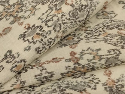 平和屋着物＊夏物　小千谷ちぢみ　洋花文　麻　逸品　AABJ3297jd