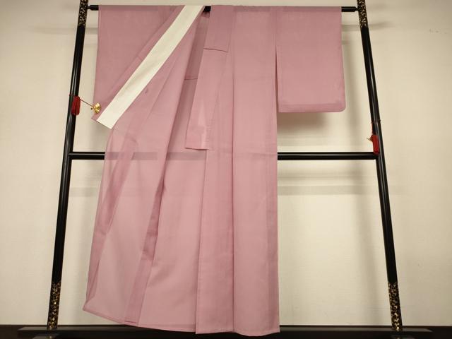 平和屋着物＊夏物　色無地　絽　鴇浅葱色　洗える着物　AABJ3298jd