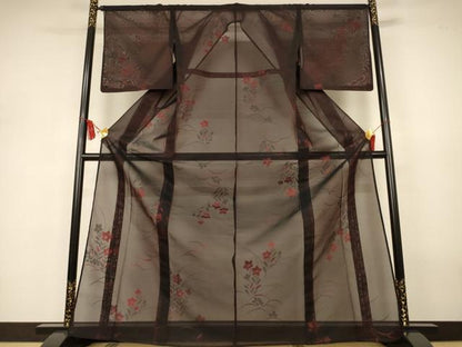 平和屋着物＊夏物　小紋　紗　草花文　やまと誂製　正絹　逸品　未使用　AABJ3300jd