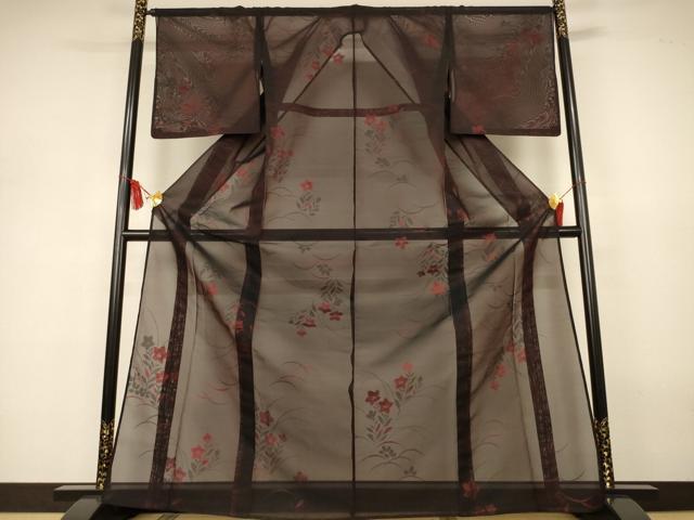 平和屋着物＊夏物　小紋　紗　草花文　やまと誂製　正絹　逸品　未使用　AABJ3300jd