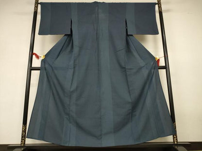 平和屋着物＊夏物　お召　間道　正絹　逸品　AABJ3301jd