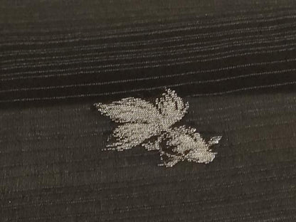 平和屋着物＊夏物　お召　紗　金魚　黒地　銀彩　正絹　逸品　AABJ3302jd