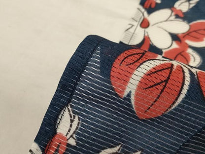 平和屋着物＊夏物　小紋　絽　草花文　洗える着物　AABJ3303jd