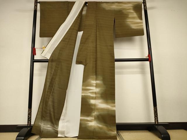 平和屋着物＊夏物　訪問着　絽紬　霞文　暈し染め　正絹　逸品　AABJ3309jd