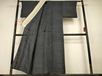 平和屋着物＊夏物　重要無形文化財　本場宮古上布　網目文　苧麻　逸品　AABJ3310jd