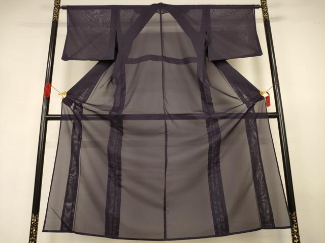 平和屋着物＊夏物　色無地　絽　黒紅色　洗える着物　AABJ3311jd