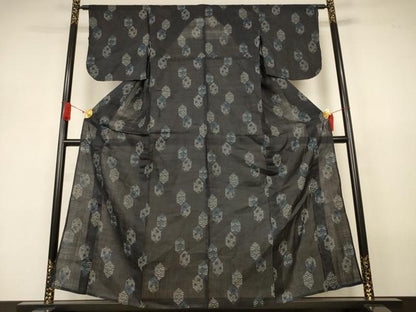 平和屋着物＊夏物　重要無形文化財　本場宮古上布　吉祥文　苧麻　逸品　AABJ3314jd
