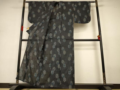 平和屋着物＊夏物　重要無形文化財　本場宮古上布　吉祥文　苧麻　逸品　AABJ3314jd