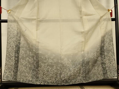 平和屋着物＊夏物　訪問着　紗紬　刺繍　萩　蛍　正絹　逸品　AABJ3315jd