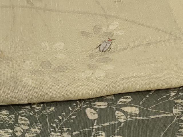平和屋着物＊夏物　訪問着　紗紬　刺繍　萩　蛍　正絹　逸品　AABJ3315jd