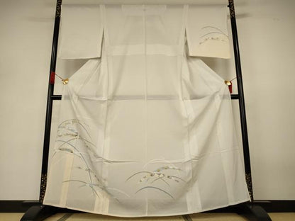 平和屋着物＊夏物　訪問着　絽　芝花文　暈し染め　五泉　反端付き　正絹　逸品　AABJ3317jd