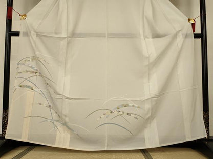 平和屋着物＊夏物　訪問着　絽　芝花文　暈し染め　五泉　反端付き　正絹　逸品　AABJ3317jd