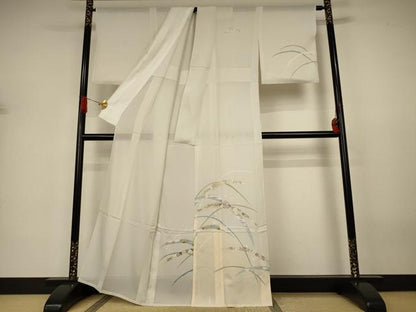 平和屋着物＊夏物　訪問着　絽　芝花文　暈し染め　五泉　反端付き　正絹　逸品　AABJ3317jd