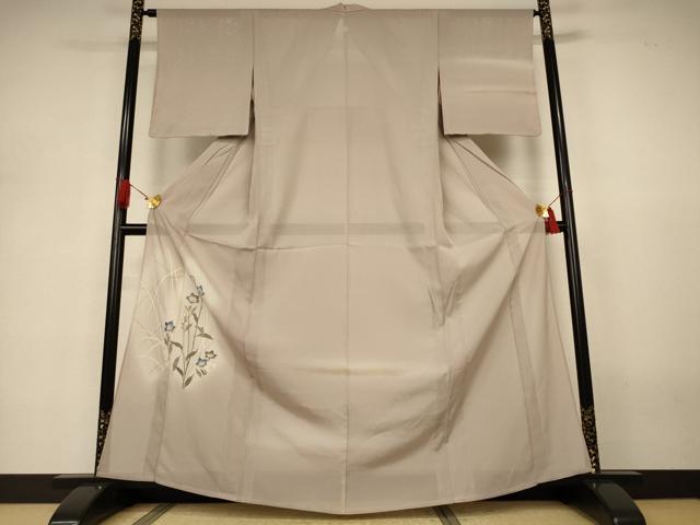 平和屋着物＊夏物　訪問着　絽　駒刺繍　手描き　草花文　暈し染め　金彩　正絹　逸品　未使用　AABJ3321jd