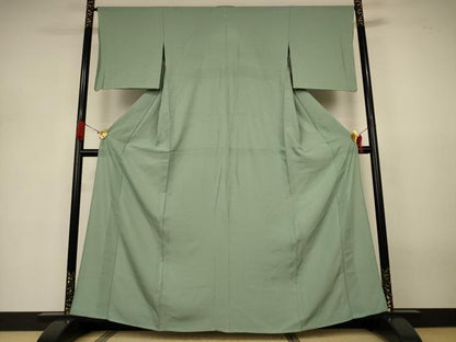 平和屋着物＊夏物　色無地　絽　山葵色　正絹　逸品　AABJ3322jd
