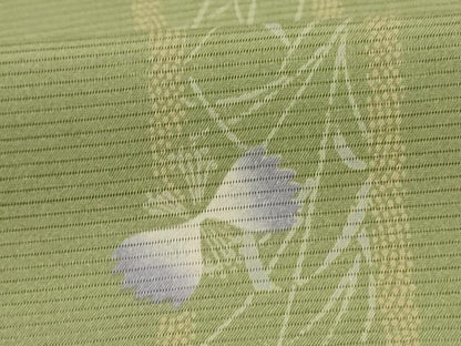 平和屋着物＊夏物　小紋　絽　草花間道　五泉　反端付き　正絹　逸品　AABJ3324jd