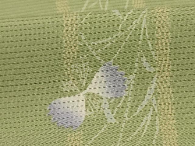 平和屋着物＊夏物　小紋　絽　草花間道　五泉　反端付き　正絹　逸品　AABJ3324jd