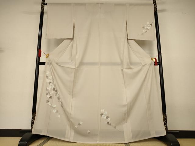 平和屋着物＊夏物　訪問着　絽　蔦の葉文　金彩　五泉　反端付き　正絹　逸品　未使用　AABJ3325jd