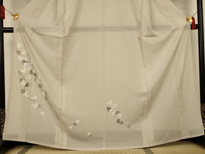 平和屋着物＊夏物　訪問着　絽　蔦の葉文　金彩　五泉　反端付き　正絹　逸品　未使用　AABJ3325jd