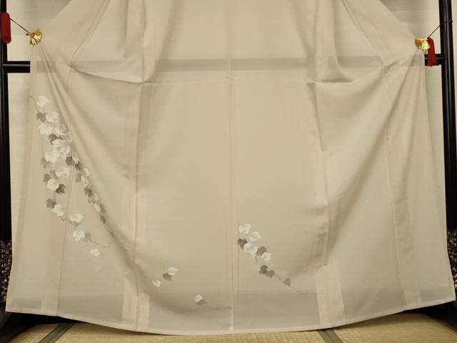 平和屋着物＊夏物　訪問着　絽　蔦の葉文　金彩　五泉　反端付き　正絹　逸品　未使用　AABJ3325jd