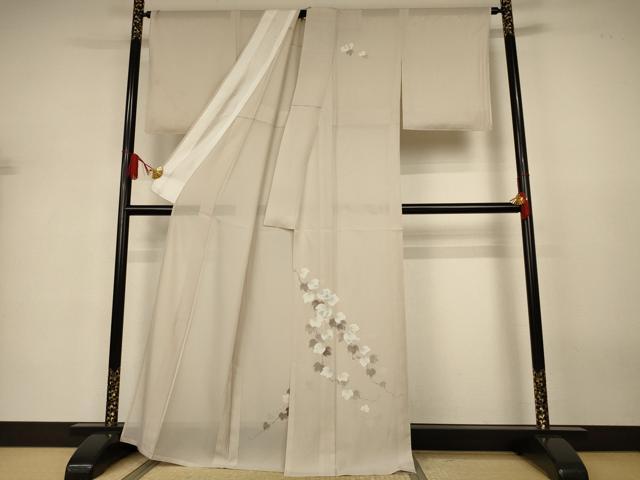 平和屋着物＊夏物　訪問着　絽　蔦の葉文　金彩　五泉　反端付き　正絹　逸品　未使用　AABJ3325jd