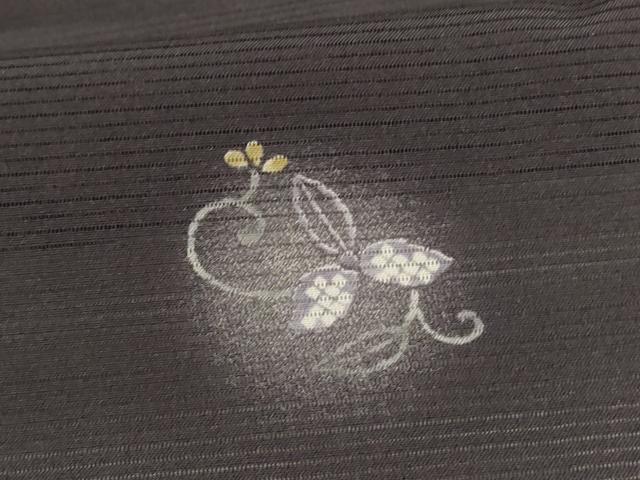 平和屋着物＊夏物　小紋　絽　草花文　蛍暈し　五泉　反端付き　正絹　逸品　AABJ3326jd