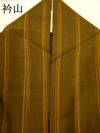 平和屋着物＊夏物 本場黄八丈 夏黄八 縞 正絹 逸品 AABJ3329jd