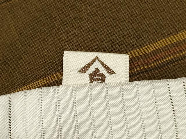 平和屋着物＊夏物 本場黄八丈 夏黄八 縞 正絹 逸品 AABJ3329jd