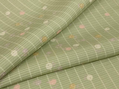 平和屋着物＊夏物　小紋　絽　花丸文　ロング丈　正絹　逸品　AABJ3342jd