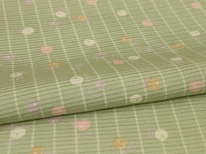 平和屋着物＊夏物　小紋　絽　花丸文　ロング丈　正絹　逸品　AABJ3342jd