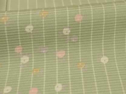 平和屋着物＊夏物　小紋　絽　花丸文　ロング丈　正絹　逸品　AABJ3342jd