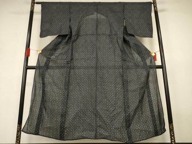 平和屋着物＊夏物　重要無形文化財　本場宮古上布　七宝文　苧麻　逸品　AABJ3346jd