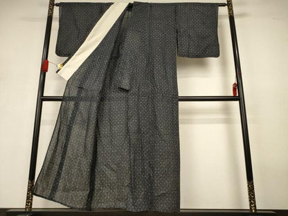 平和屋着物＊夏物　重要無形文化財　本場宮古上布　七宝文　苧麻　逸品　AABJ3346jd