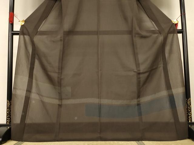 平和屋着物＊夏物　訪問着　紗紬　絞り　横段丸文　ロング丈　正絹　逸品　AABJ3349jd