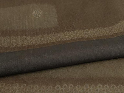 平和屋着物＊夏物　訪問着　紗紬　絞り　横段丸文　ロング丈　正絹　逸品　AABJ3349jd
