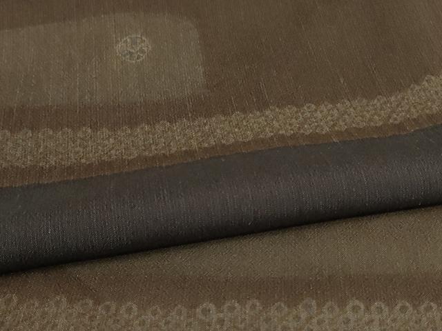 平和屋着物＊夏物　訪問着　紗紬　絞り　横段丸文　ロング丈　正絹　逸品　AABJ3349jd