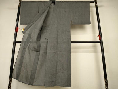平和屋着物＊夏物　男性　小千谷ちぢみ　縞　麻　逸品　AABJ3352jd