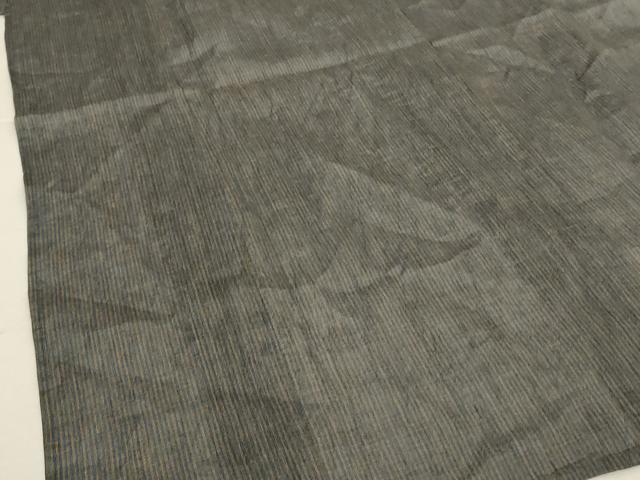 平和屋着物＊夏物　男性　小千谷ちぢみ　縞　麻　逸品　AABJ3352jd