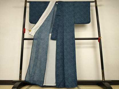 平和屋着物＊夏物　小紋　紗　花尽くし　洗える着物　AABJ3355jd