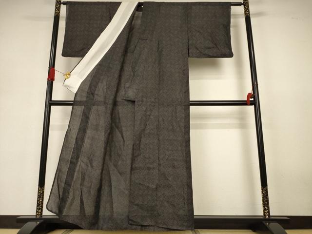 平和屋着物＊夏物　石川県指定無形文化財　能登上布　本麻手織上布　幾何学文様　麻　逸品　AABJ3356jd