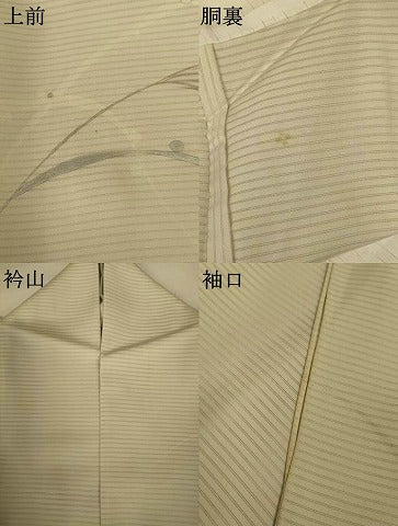 平和屋着物＊夏物　訪問着　絽　草花文　暈し染め　銀彩　正絹　逸品　AABJ3363jd