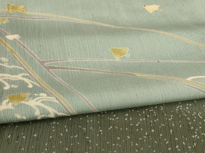 平和屋着物＊夏物　訪問着　紗紬　刺繍　立波舞鳥文　金糸　正絹　逸品　AABJ3368jd