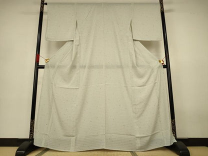 平和屋着物＊夏物　小紋　絽縮緬　霞文　洗える着物　AABJ3371jd