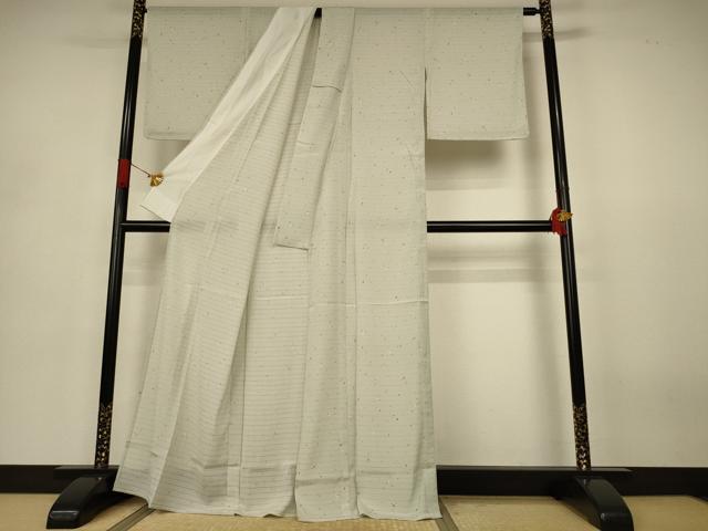平和屋着物＊夏物　小紋　絽縮緬　霞文　洗える着物　AABJ3371jd