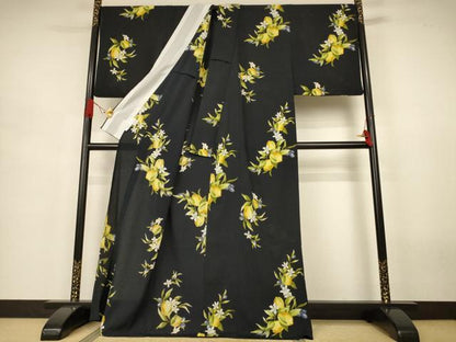 平和屋着物＊夏物　小紋　成り物　やまと　洗える着物　AABJ3373jd