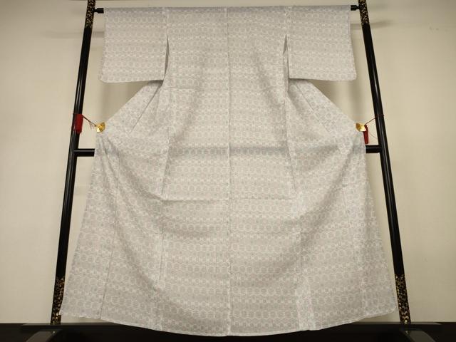 平和屋着物＊夏物　小紋　紗　幾何学文　洗える着物　AABJ3378jd