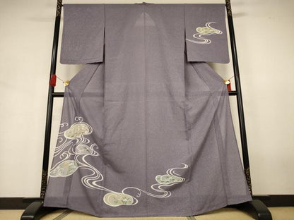 平和屋着物＊夏物　訪問着　絽　流水花松文　正絹　逸品　AABJ3383jd