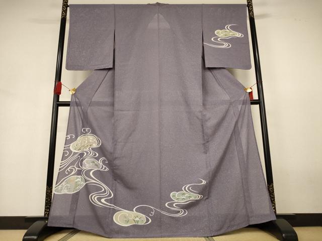 平和屋着物＊夏物　訪問着　絽　流水花松文　正絹　逸品　AABJ3383jd