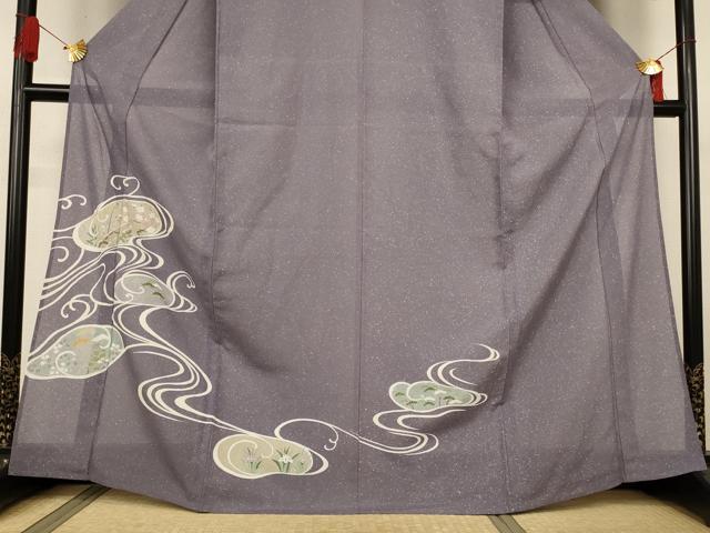 平和屋着物＊夏物　訪問着　絽　流水花松文　正絹　逸品　AABJ3383jd