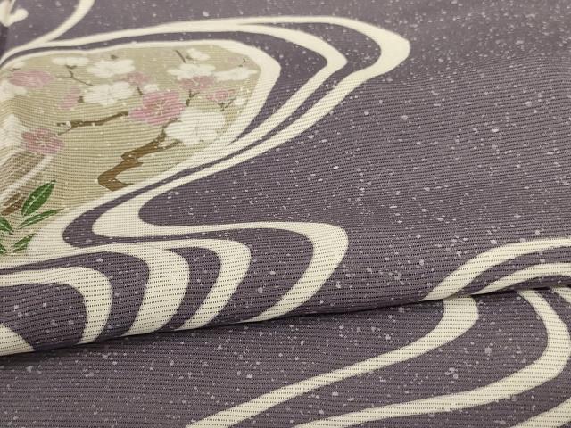 平和屋着物＊夏物　訪問着　絽　流水花松文　正絹　逸品　AABJ3383jd